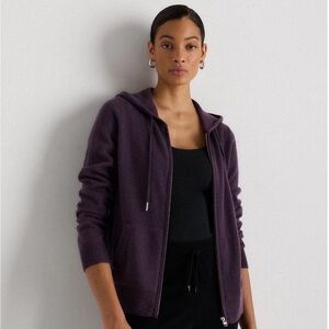 NWT Quince 100% Mongolian Cashmere Plum Orchid Hoodie Size Medium